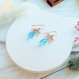 New Cute Briolette Crystal Cluster Earrings | Handmade in BC